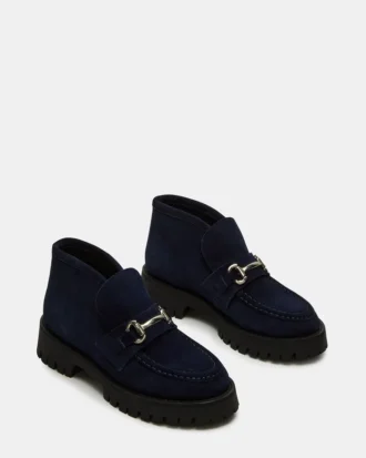 Leon en daim bleu marine