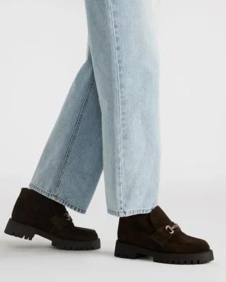 Leon en daim marron chocolat