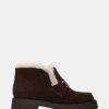Leon en fausse fourrure et daim marron chocolat
