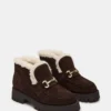Leon en fausse fourrure et daim marron chocolat