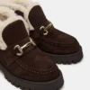 Leon en fausse fourrure et daim marron chocolat