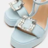 Liandra Buckle Blue Satin Liandra Buckle Blue Satin