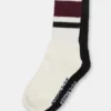 Lot de 2 paires de chaussettes de sport à rayures Ivy Cherry