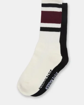 Lot de 2 paires de chaussettes de sport à rayures Ivy Cherry
