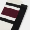 Lot de 2 paires de chaussettes de sport à rayures Ivy Cherry