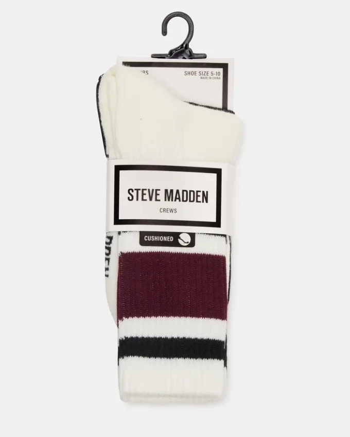 Lot de 2 paires de chaussettes de sport à rayures Ivy Cherry