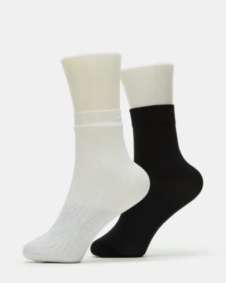Lot de 2 paires de chaussettes en dentelle blanches