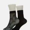 Lot de 2 paires de chaussettes en résille à nœud, noires