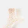Lot de 2 paires de chaussettes en tulle Wildflower, couleur Blush