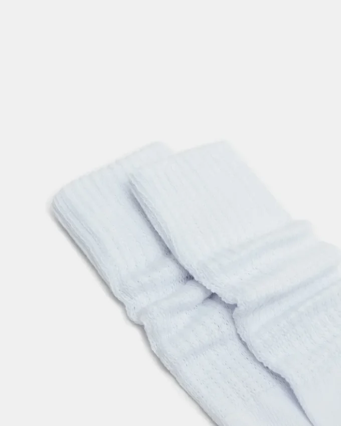 Lot de 2 paires de chaussettes mi-mollet amples, blanches