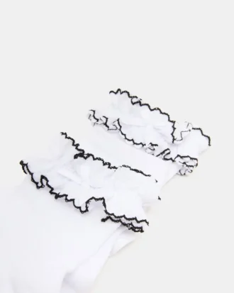 Lot de 2 paires de chaussettes à volants Ava blanches