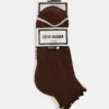 Lot de 3 paires de chaussettes à bordure festonnée Cheer, marron
