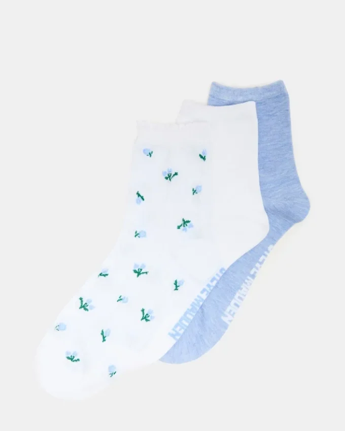 Lot de 3 paires de chaussettes à fleurs « Spring Pack » blanches multicolores