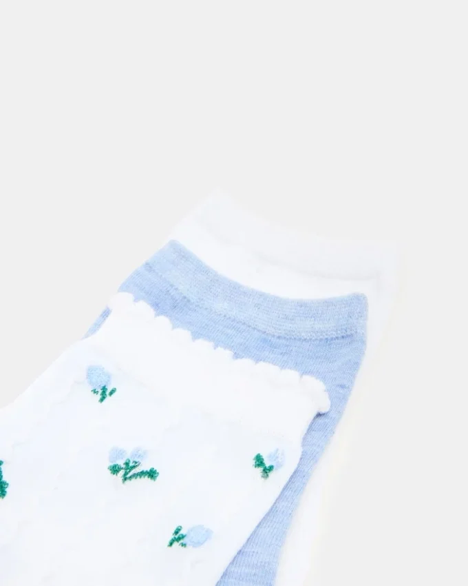 Lot de 3 paires de chaussettes à fleurs « Spring Pack » blanches multicolores