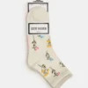 Lot de 4 paires de chaussettes à fleurs ivoire multicolores