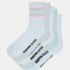 Lot de 5 paires de chaussettes rayées blanches multicolores