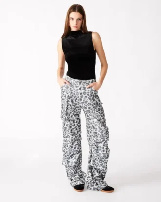 Pantalon Duo à paillettes Léopard