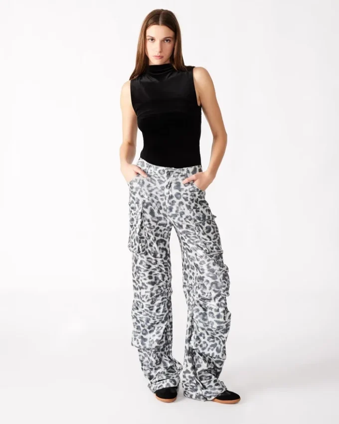 Pantalon Duo à paillettes Léopard