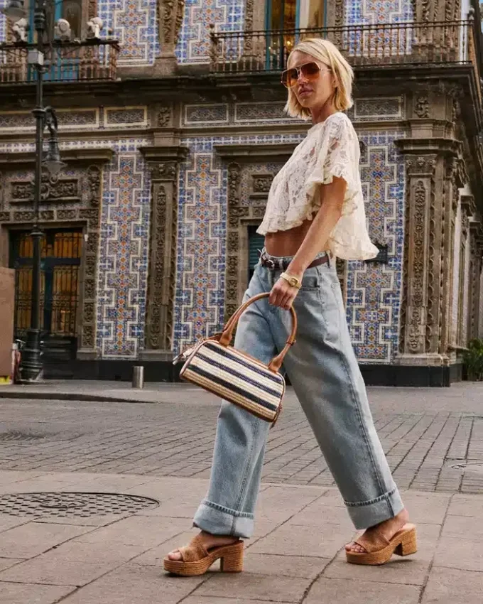 Raphia cognac Trippy