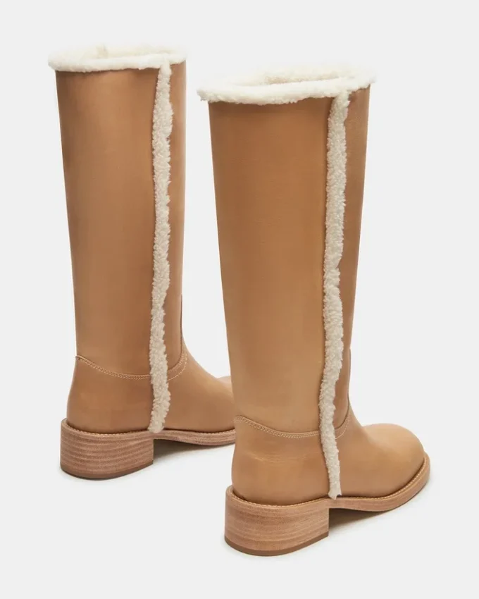 Riggs en cuir banane et fausse fourrure