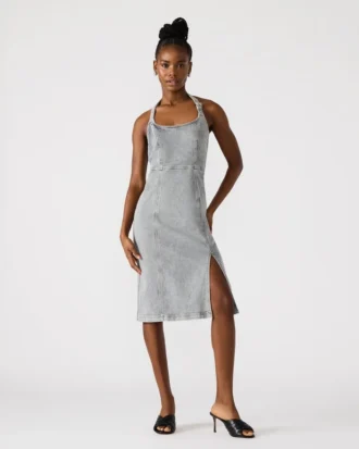 Robe en denim Gia Gris clair Robe en denim Gia Gris clair