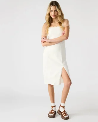 Robe en denim Giselle blanche
