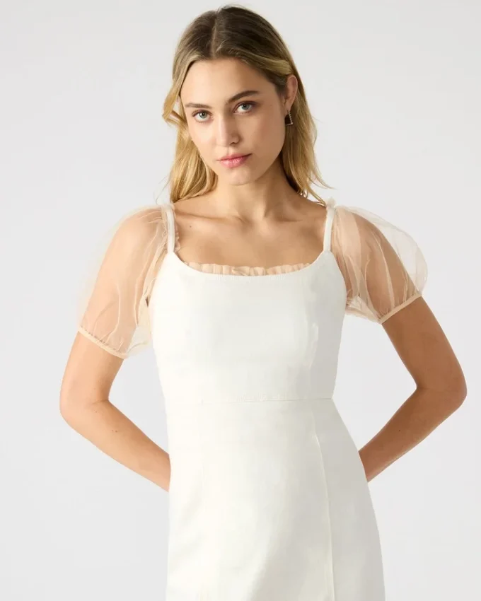 Robe en denim Giselle blanche Robe en denim Giselle blanche