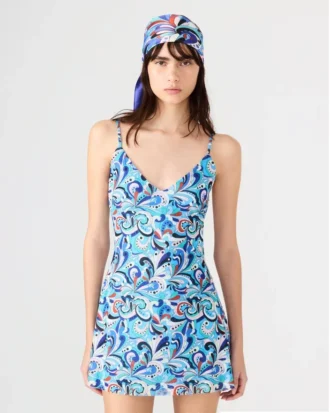 Robe Sheila Paisley bleu sarcelle