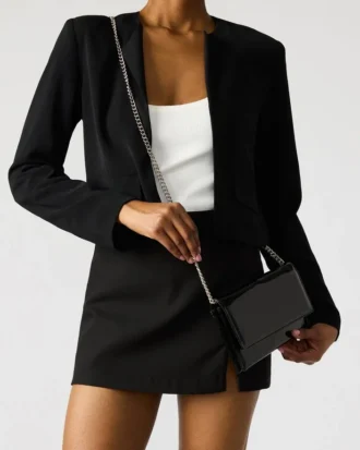 Sac Juliana en cuir verni noir