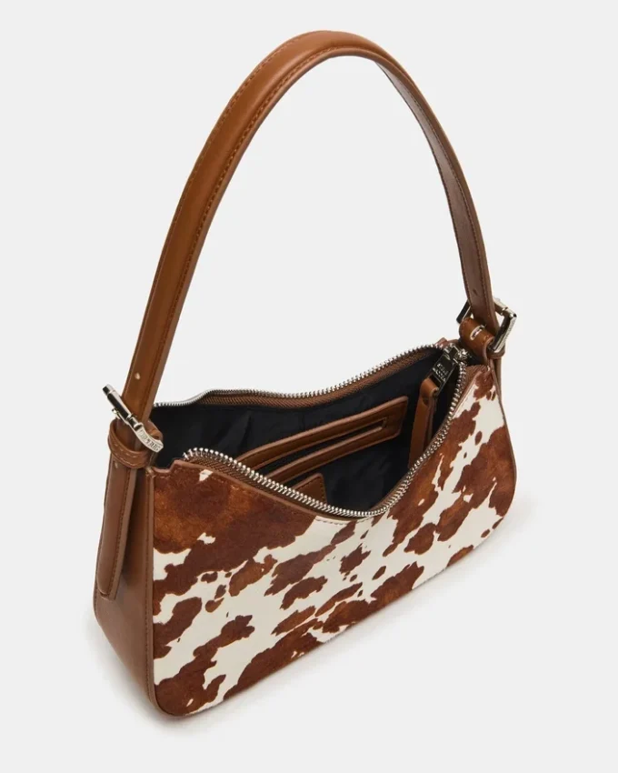 Sac Smith marron imprimé vache
