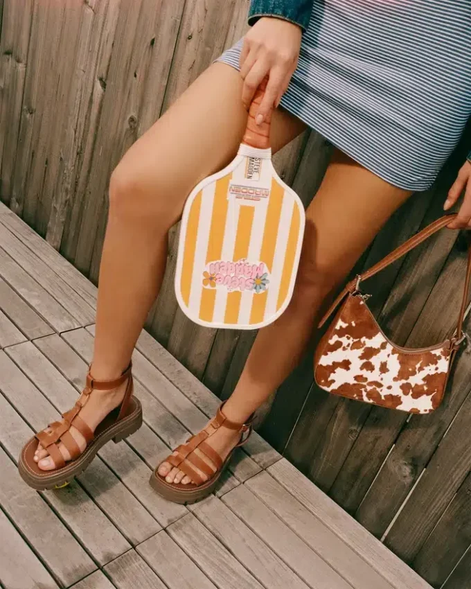 Sac Smith marron imprimé vache