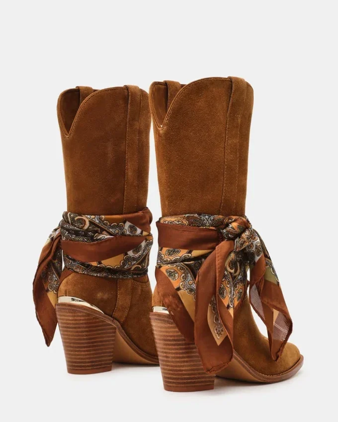 Sally Scarf en daim marron