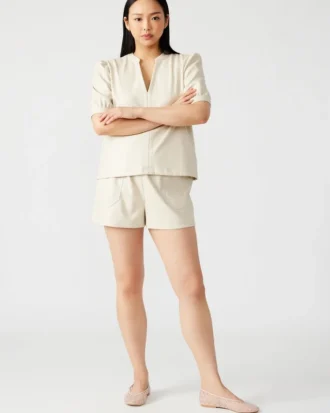 Short Faux the Record Bone Short Faux the Record Bone