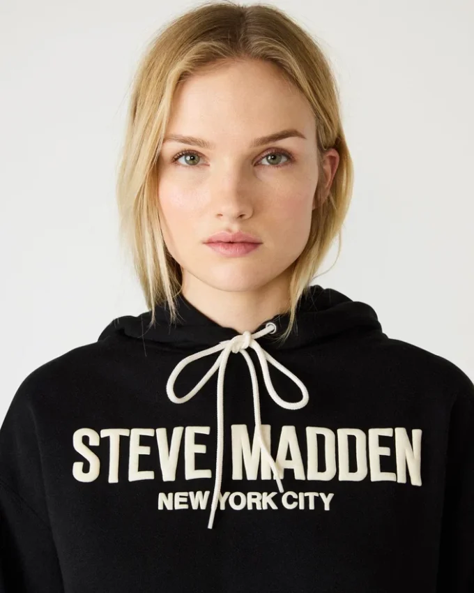 Sweat à capuche noir avec logo Sm