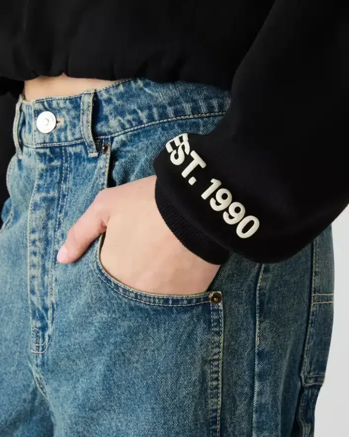 Sweat à capuche noir avec logo Sm