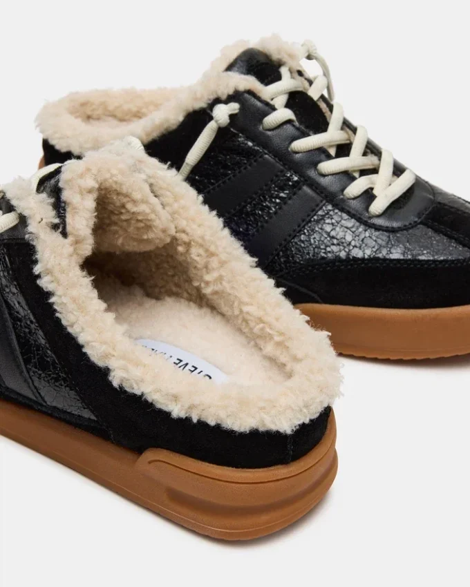 Vandy en fausse fourrure noire multicolore