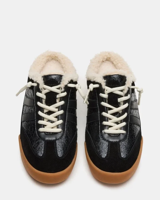 Vandy en fausse fourrure noire multicolore