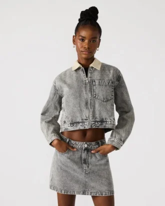 Veste en denim Glacia Gris clair