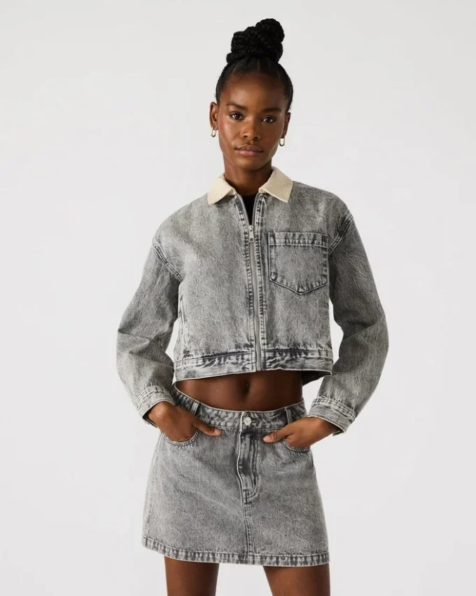 Veste en denim Glacia Gris clair