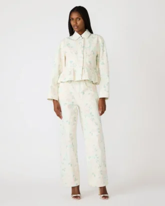 Veste à fleurs Sloan Beige pêche