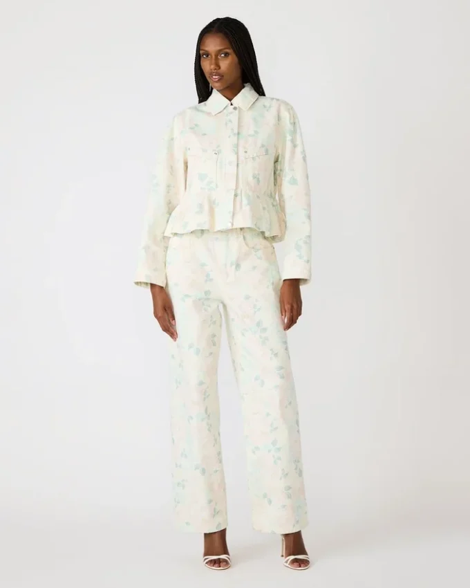 Veste à fleurs Sloan Beige pêche