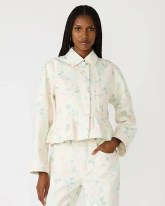 Veste à fleurs Sloan Beige pêche