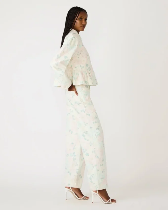 Veste à fleurs Sloan Beige pêche