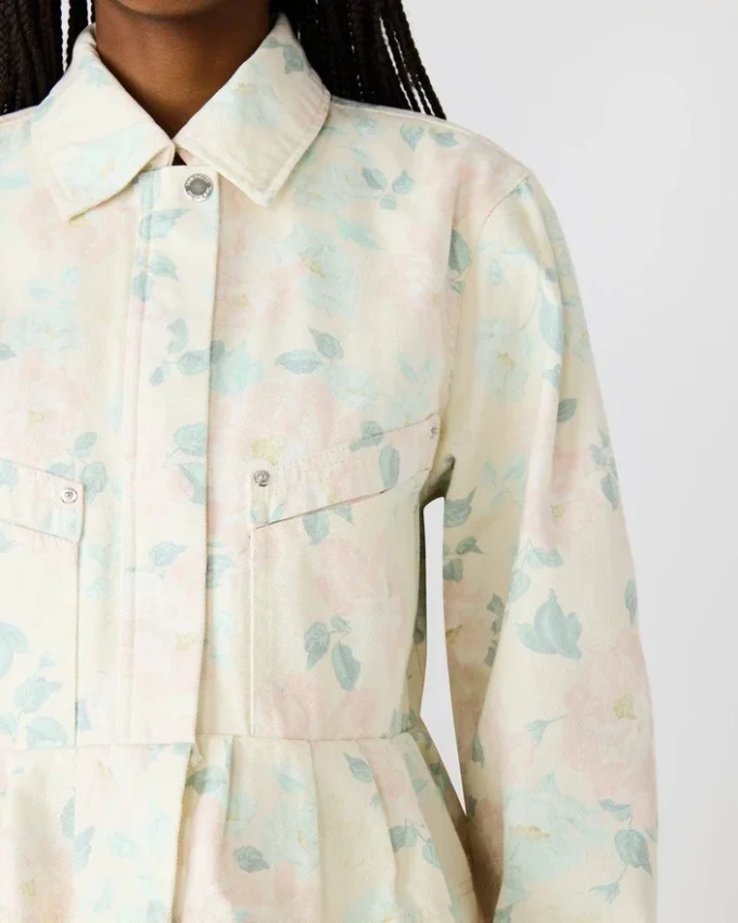 Veste à fleurs Sloan Beige pêche